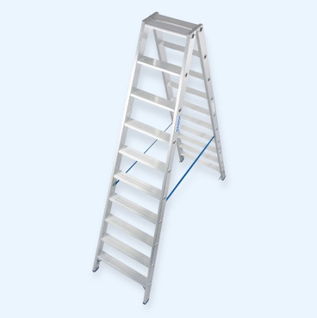 Двусторонняя алюминиевая стремянка со ступенями Krause Stabilo 2х10 (124777)